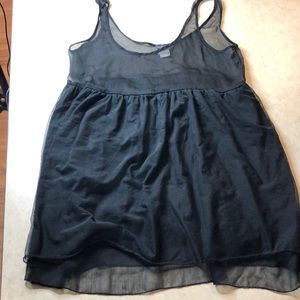 Free People Black Sheer Babydoll Tank Top Tunic